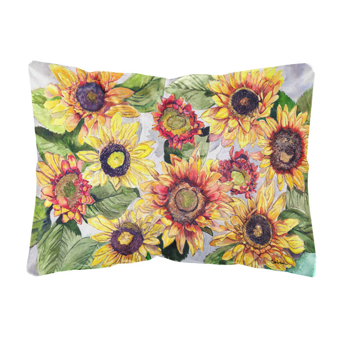 August Grove® Landon Sunflowers Rectangular Indoor/Outdoor Throw Pillow